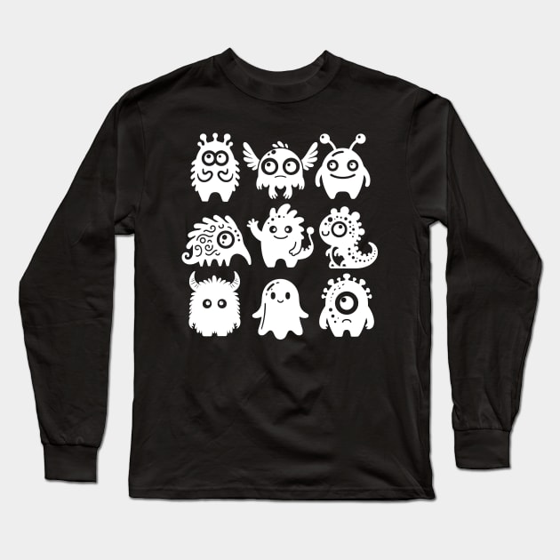 Group of Funny Monsters Long Sleeve T-Shirt by Critter Chaos